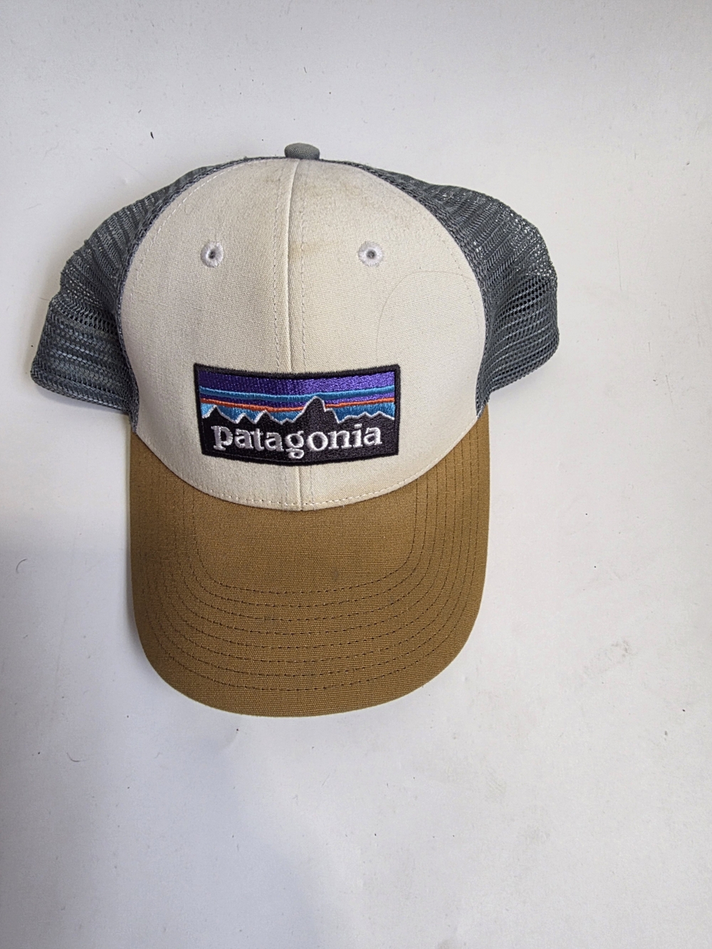 Patagonia Trucker Hat in Cream and Brown